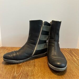Cloud Amber Mid Calf Boots- Black and Gray, Wool lined, great condition, Size 39